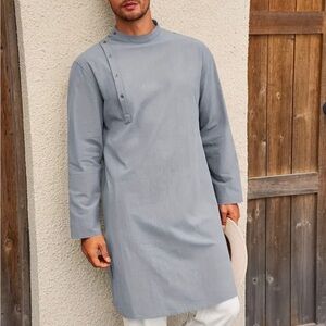 Men's Gray Long Sleeve Shirt